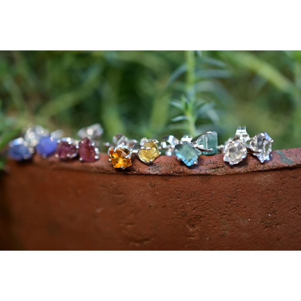 Pink tourmaline, citrine, herkimer diamond, aquamarine, tanzanite, emerald, garn - Picture 7 of 8